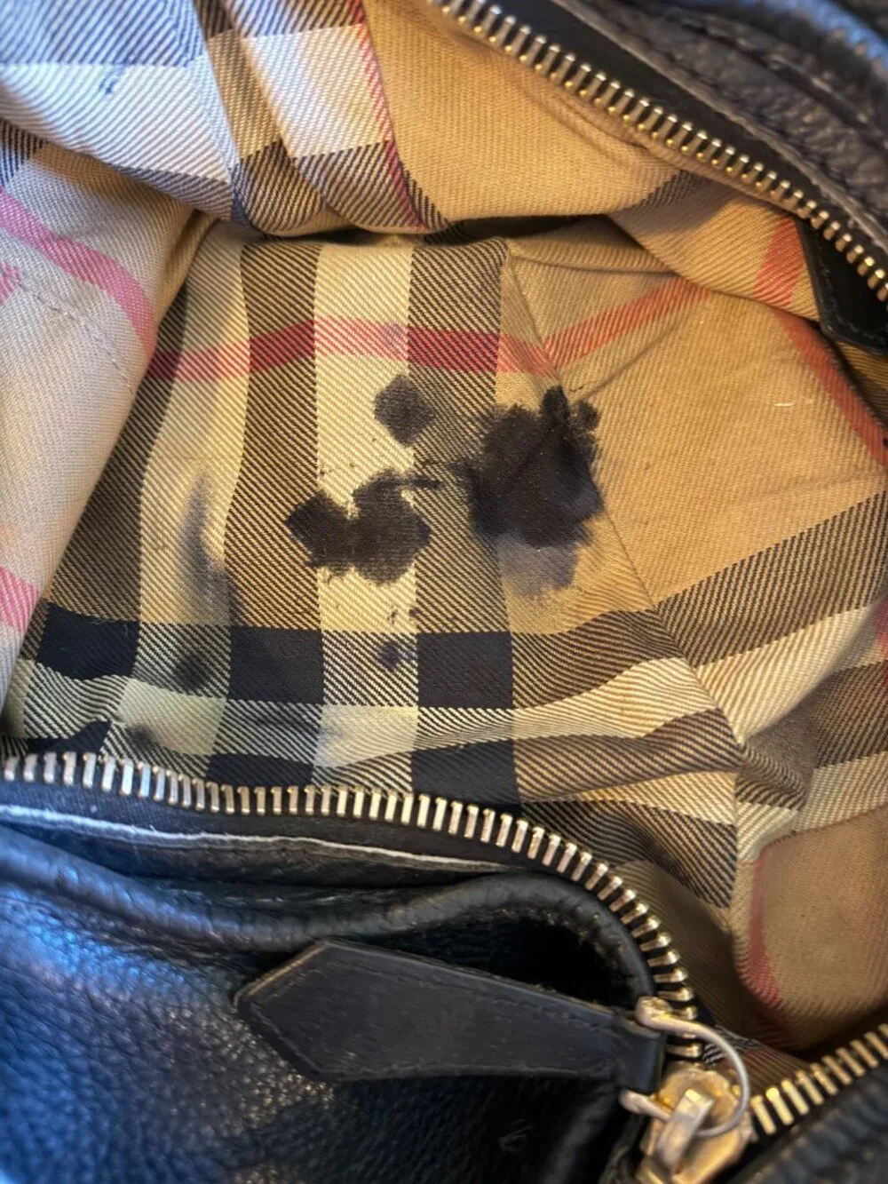 Burberry Black Leather Hobo Bag